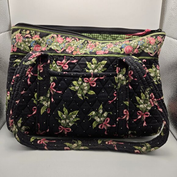 Vera Bradley Handbags - Vera Bradley Breast Cancer Awareness Black with Pink Ribbons Handbag Purse